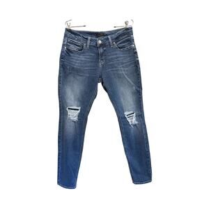 Silver Jeans Distressed Girlfriend Skinny Jeans Stretch Off Duty Model W31 L29
